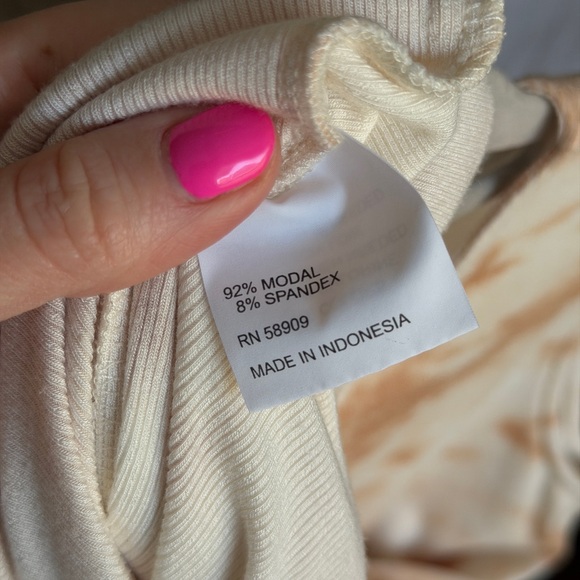 Gianni Bini Gold Tan Tie Dyed Ribbed Bodycon Slimming Casual Maxi Dress - Picture 7 of 7